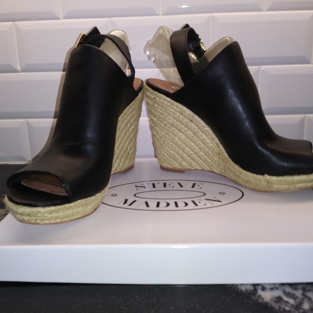 Steve Madden Open Toe Sling Back Espadrilles Sz 9